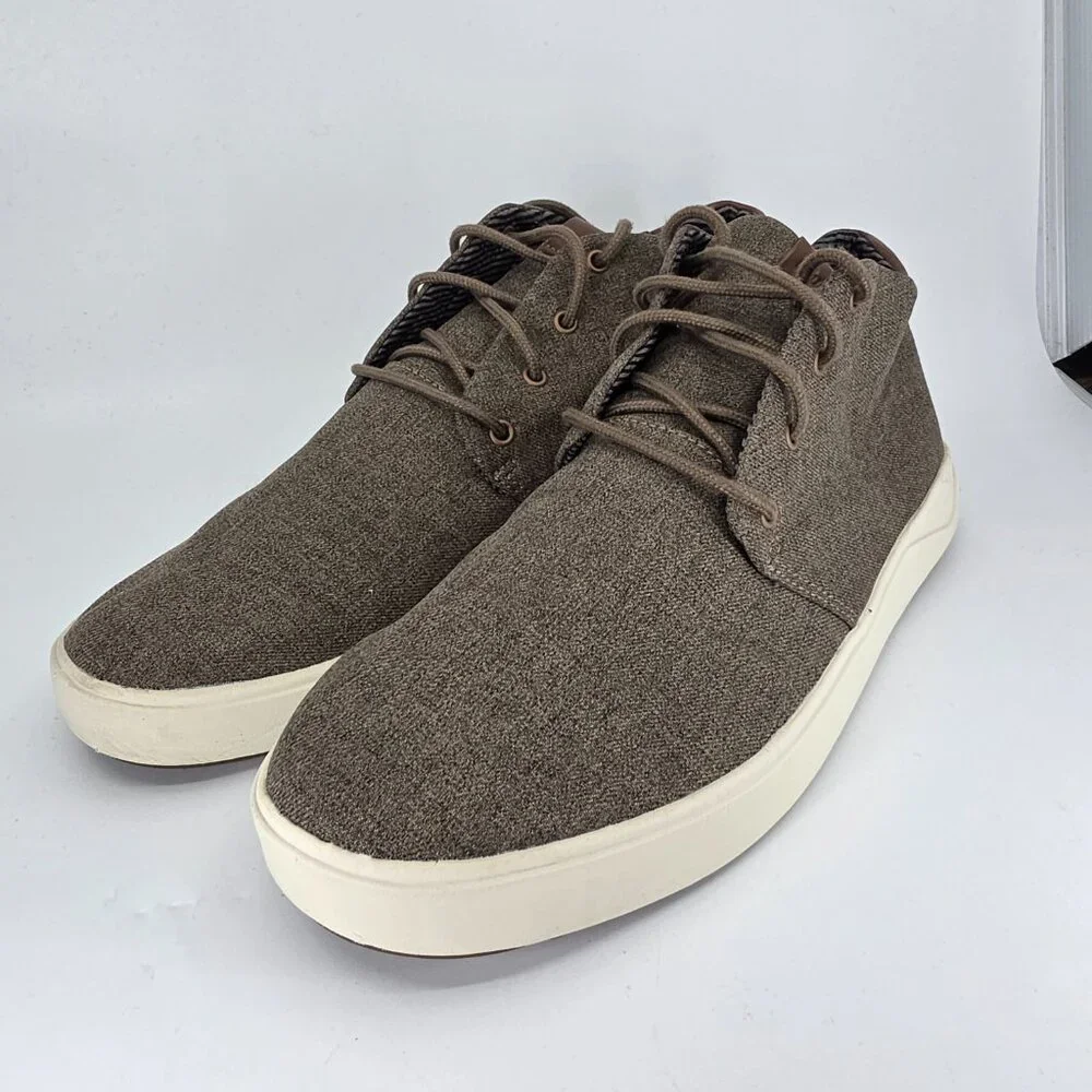 OluKai Nana Hele Mens Waterproof Chukka Boots Size 12 Brown Canvas
